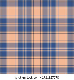 Check plaid seamless pattern. Vector background of textile ornament. Flat fabric design. Tartan.
