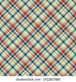 Check plaid seamless pattern. Vector background of textile ornament. Flat fabric design. Tartan.