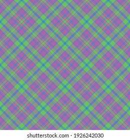 Check plaid seamless pattern. Vector background of textile ornament. Flat fabric design. Tartan.