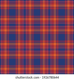 Check plaid seamless pattern. Vector background of textile ornament. Flat fabric design. Tartan.