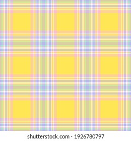 Check plaid seamless pattern. Vector background of textile ornament. Flat fabric design. Tartan.