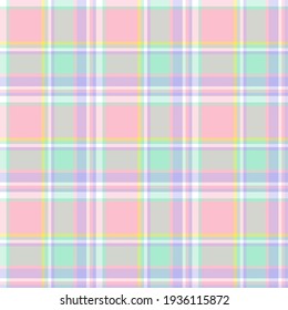 Check plaid seamless pattern. Vector background of textile ornament. Flat fabric design. Tartan.