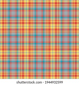 Check plaid seamless pattern. Vector background of textile ornament. Flat fabric design. Tartan.