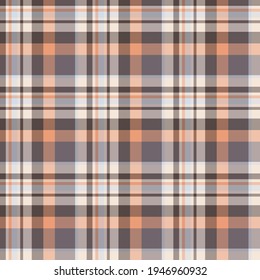 Check plaid seamless pattern. Vector background of textile ornament. Flat fabric design. Tartan.