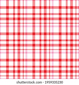 Check plaid seamless pattern. Vector background of textile ornament. Flat fabric design. Tartan.
