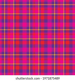 Check plaid seamless pattern. Vector background of textile ornament. Flat fabric design. Tartan.