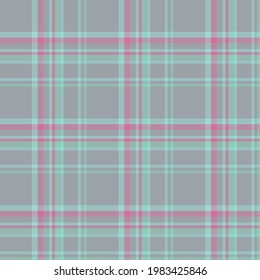 Check plaid seamless pattern. Vector background of textile ornament. Flat fabric design. Tartan.