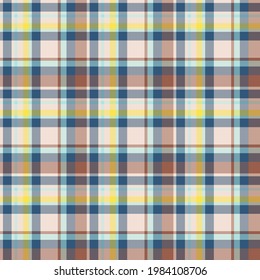 Check plaid seamless pattern. Vector background of textile ornament. Flat fabric design. Tartan.