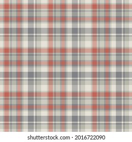Check plaid seamless pattern. Vector background of textile ornament. Flat fabric design. Tartan.