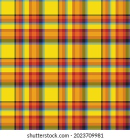 Check plaid seamless pattern. Vector background of textile ornament. Flat fabric design. Tartan.