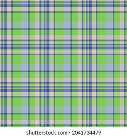 Check plaid seamless pattern. Vector background of textile ornament. Flat fabric design. Tartan.