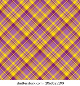 Check plaid seamless pattern. Vector background of textile ornament. Flat fabric design. Tartan.