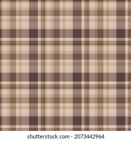 Check plaid seamless pattern. Vector background of textile ornament. Flat fabric design. Tartan.