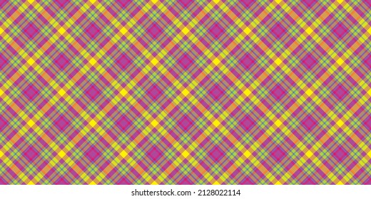 Check plaid seamless pattern. Vector background of textile ornament. Flat fabric design. Tartan.