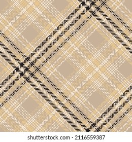 Check plaid seamless pattern. Yellow, gray texture herringbone. Scottish fashion cage background. Vector graphics of printing on fabric, shirt, textile, curtain and tablecloth.