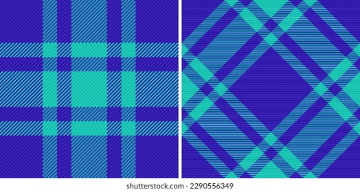 Check plaid seamless. Vector textile fabric. Pattern tartan background texture in set.