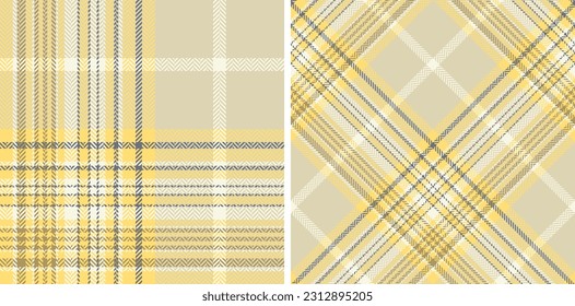 Check plaid set seamless pattern. Colored straight and oblique cage herringbone texture background. Striped wallpaper. Printing on fabric, shirt, textile, curtain and tablecloth. Vector 