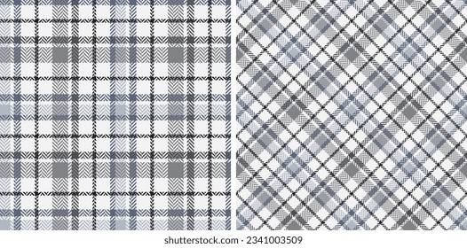 Check plaid set seamless pattern. Colored straight and oblique cage herringbone texture background. Striped wallpaper. Printing on fabric, shirt, textile, curtain and tablecloth. Vector