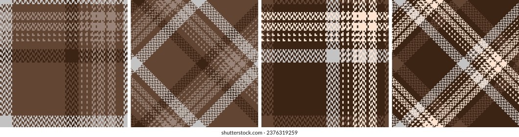 Check plaid set seamless pattern. Colored straight and oblique cage herringbone texture tartan background. Striped wallpaper. Printing on fabric, shirt, textile, curtain and tablecloth. Vector