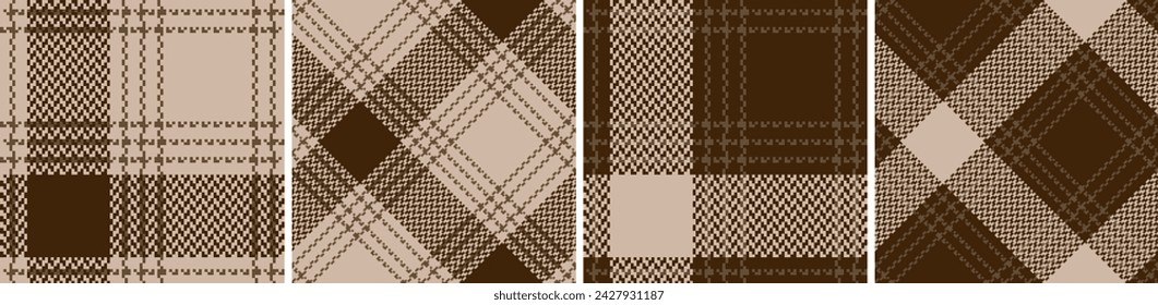 Check plaid set seamless pattern. Colored straight and oblique cage herringbone texture tartan background. Striped wallpaper. Printing on fabric, shirt, textile, curtain and tablecloth. Vector