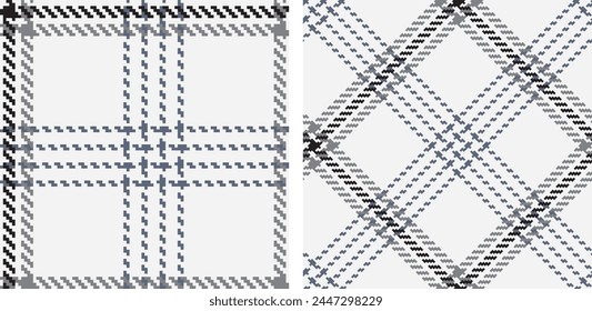 Check plaid set seamless pattern. Colored straight and oblique cage herringbone texture background. Striped wallpaper. Printing on fabric, shirt, textile, curtain and tablecloth. Vector