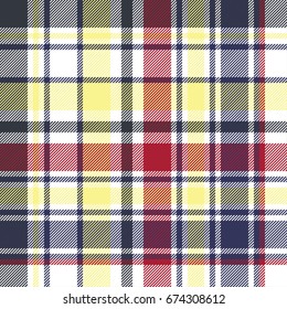 Check plaid tartan fabric texture seamless pattern. Vector illustration.