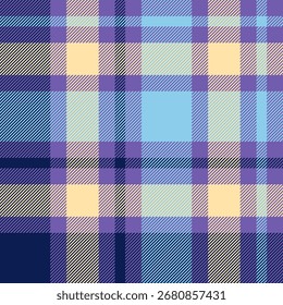 Prüfen Sie die plaid Textur nahtloses Design für Textilien, Stoffe, Druck, Kleidung, Tapeten, Umschlagpapier, Kleidung und Hintergründe. Schottische Tartan-Vektorgrafik.