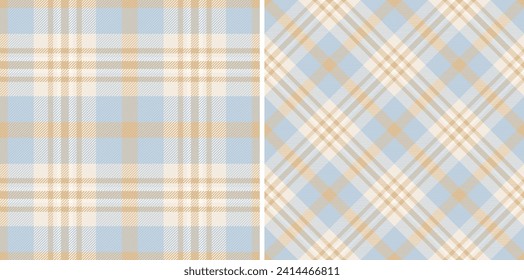 Check plaid texture of tartan vector textile with a fabric pattern seamless background. Set in gold colours in current fashion trend.