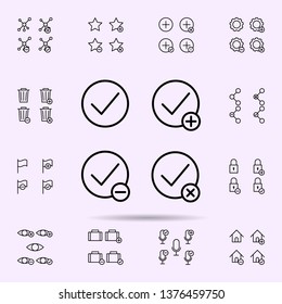 check, plus, check, minus sign icon. web icons universal set for web and mobile