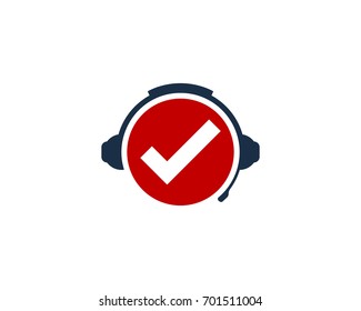 Check Podcast Icon Logo Design Element