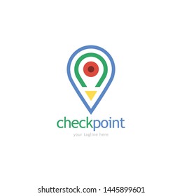 Check point creative symbol concept. Global Positioning System icon template. Navigation mark. Spot sign vector illustration