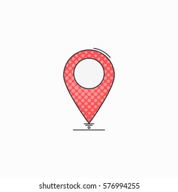 Check point creative symbol concept. Flat thin line sign for web design. Navigation mark. Vector illustration