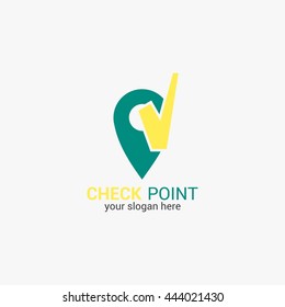 Check Point Design logo template. flat style design