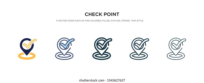 check point icon in different style vector illustration. two colored and black check point vector icons designed in filled, outline, line and stroke style can be used for web, mobile, ui