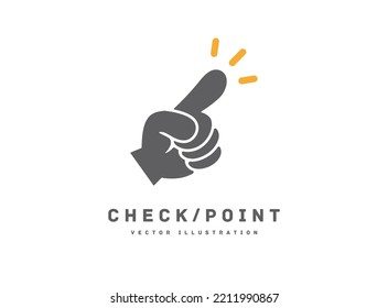 Check, point icon pointing vector illustration