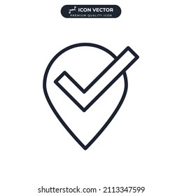 Check point Location icon symbol template for graphic and web design collection logo vector illustration