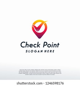 Check Point Logo Designs Concept Vector, Safe Place Logo Template, Logo Symbol Icon