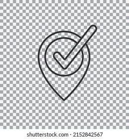 Icono de contorno de punto de verificación aislado en fondo transparente. Ilustración vectorial.