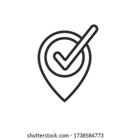 Check point outline icon. Vector illustration.