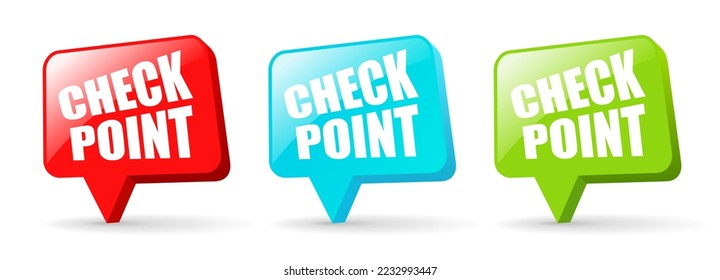 Check point vector buttons set isolated on white background