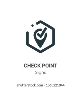 Check Point Vector Icon On White Background. Flat Vector Check Point Icon Symbol Sign From Modern Signs Collection For Mobile Concept And Web Apps Design.