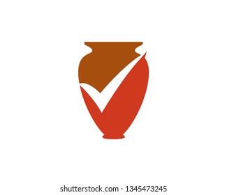 Check Pottery Logo Template, Icon, Symbol - Vector