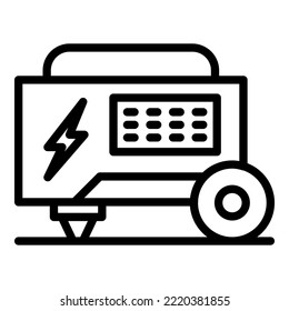 Check power generator icon outline vector. Portable machine. Electric gas