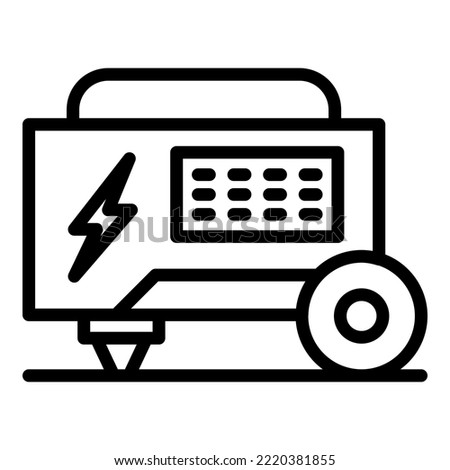 Check power generator icon outline vector. Portable machine. Electric gas
