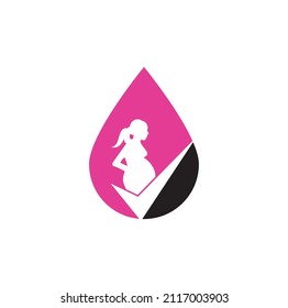 Check pregnancy drop logo design. Pregnant Logo Symbol Template Design Vector.	