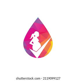 Check pregnancy drop logo design. Pregnant Logo Symbol Template Design Vector.	