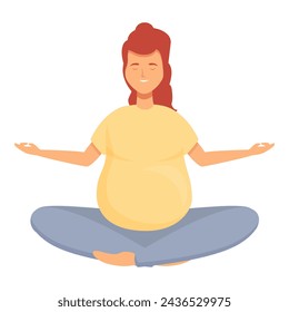 Check pregnant woman icon cartoon vector. Female yoga group. Relax meditation time