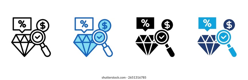 Check Price icon Multi Style Vector Illustration