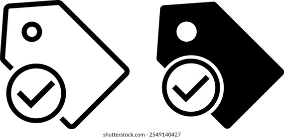 Ícone Verificar preço definido. Símbolo de ícone de certificação de qualidade. melhor sinal de logotipo de preço com marca de seleção. Símbolo de comércio e compras
