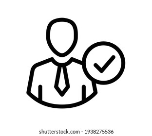 check profile user single isolated icon with outline style